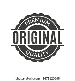 Original stamp or seal icon. Circle label for typography. Authentic quality product badge. Vector illustration.