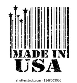 Original stamp sign Made in the USA. Vector illustration.