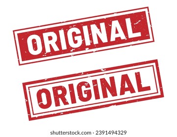 Original stamp sign red rectangle grunge style