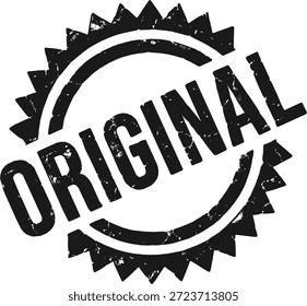 CARIMBO ORIGINAL. Carimbo de borracha grunge preto simples, design vetorial com textura