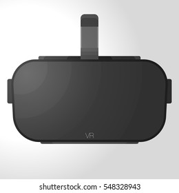 Original stereoscopic 3d vr headset. Front view. Vector illustration Isolated on white background.