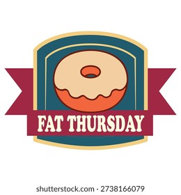 Original sticker - Fat Thursday, vector illustration