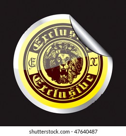 The original sticker with the image of the crown and the word exclusive lion.