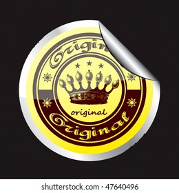 The original sticker with the image of the crown and the word original.