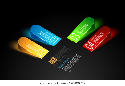 Original Style Infographic Template to display your data. 3D Effect and blend-made shadows, ready to cut and paste on evry surface