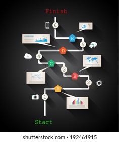 Original Style Infographic Template to display your data. 3D Effect and blend-made shadows, ready to cut and paste on evry surface