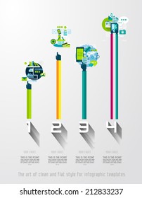 Original Style Infographics Templates to display your data with a lot of UI Flat style elements.