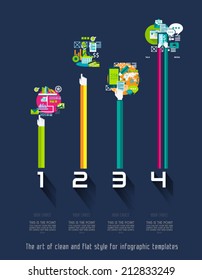 Original Style Infographics Templates to display your data with a lot of UI Flat style elements.