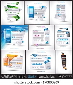 Original Style Website Templates with Origami Style. 9 full sites with a lot of design elements, shadows and high contrast colors.