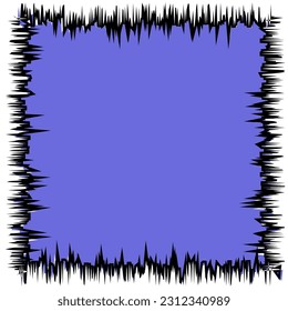 Marco negro abstracto original y elegante sobre fondo azul