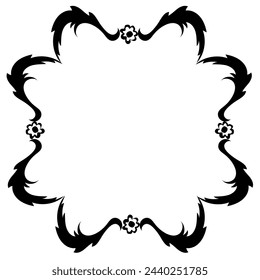 Original and stylish black frame drawn in doodle style on a white background