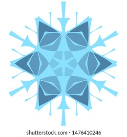 Original stylized snowflake for a logo on winter themes. Snow icon in flat style for christmas design.