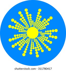 original sunny weather icon, vector isolated illustration