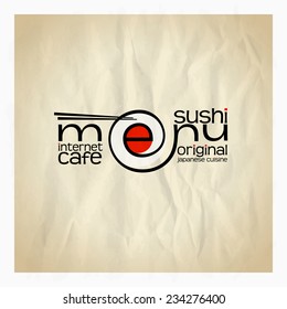 Original sushi menu card design. Eps10