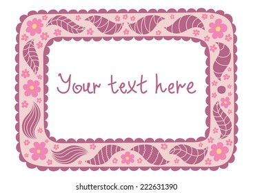 Original tablet with vintage flowers and doodles, cute hand drawn pc computer with place for your text or background for your ideas in retro style isolated on white. Vector illustration