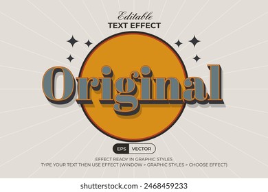 Efecto de texto original Antiguas estilo retro. Efecto de texto editable.