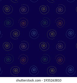 original textile design on a blue background.  seamless fill for printing on clothing, fabric and paper