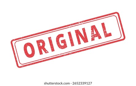 Original textured rectangular stamp red ink vector format scalable vintage