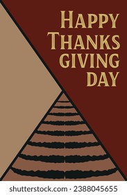Original Thanksgiving Day Postcard With Turkey Ornament. Postcard Template