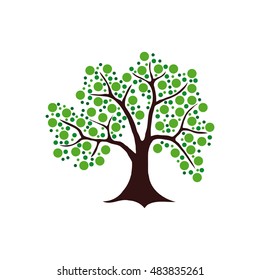The original tree vector. tree with round leaves on a white background.