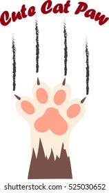 original trendy vector illustration of a cat paw print with claws
