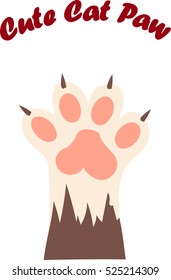 original trendy vector illustration of a cat paw print with claws
