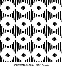 Original tribal seamless pattern. Black and white ornament. Vector illustration eps 10.