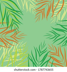 Original  tropical pattern with bright leaves  on a pastel background.