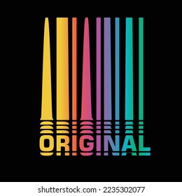 Original Typography Rainbow Gradient typographic poster graphic design t shirt print vector