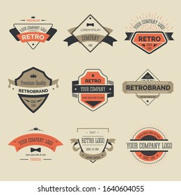 Original typography for t-shirt print, retro apparel fashion design isolated icon vector. Vintage insignias or logotypes, business signs, logos or identity. Labels and badges, branding objects