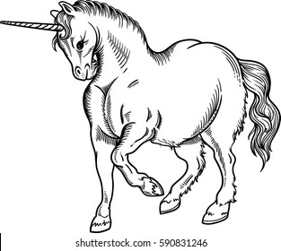Original Unicorn in old-world style