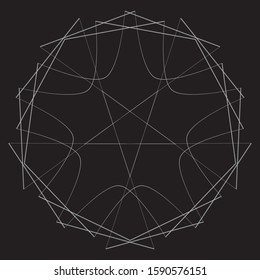 Original and unique geometric shape sign, pentagram rune