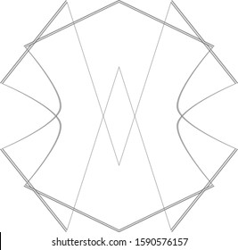 Original and unique geometric shape sign, pentagram rune
