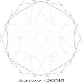 Original and unique geometric shape sign, pentagram rune