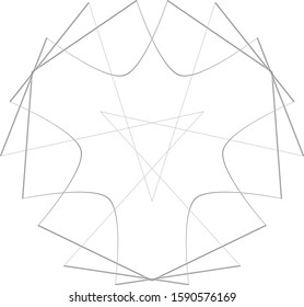 Original and unique geometric shape sign, pentagram rune