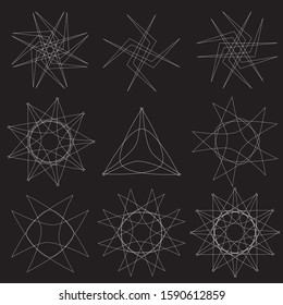 Original and unique geometric shape sign, pentagram rune