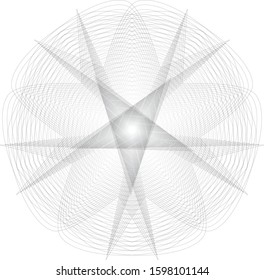 Original and unique geometric shape sign, pentagram rune