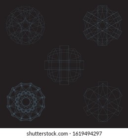 Original and unique geometric shape sign, pentagram, rune