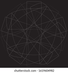 Original and unique geometric shape sign, pentagram rune
