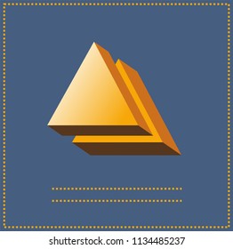 original and unusual postcard for mathematicians. three-dimensional pyramid. place for an inscription. 