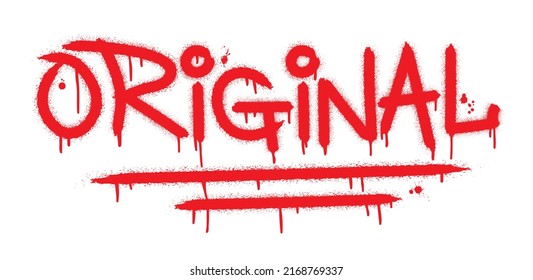 Original. Urban street graffiti style with splash effects and drops in red on white background. Vector Illustration