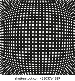 Original vector abstract pattern in the form of a convex black grid on a white background
