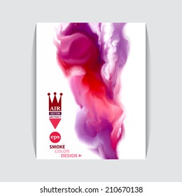 Original vector abstract smoke. Cloud of smoke isolated on white. Abstract beautiful banner paints.Color design background.