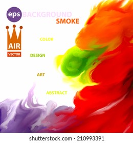 Original vector abstract smoke. Cloud of smoke isolated on white. Abstract beautiful banner paints.Color design background.