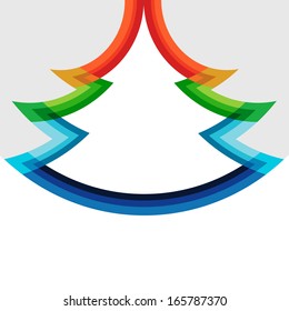 Original vector christmas tree design in rainbow colors