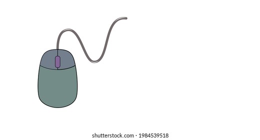 Original Vector Computer Mouse Illustration Simple Image And Text Space