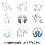 Original Vector Creation Of Human Body bone chiropractic Collection Logo Icons Symbol Illustration (Not AI Content)