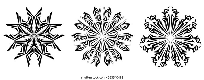 original vector decorative snowflake on a white background. set