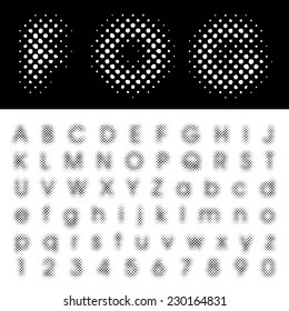 Original Vector Dotted Halftone Raster Font