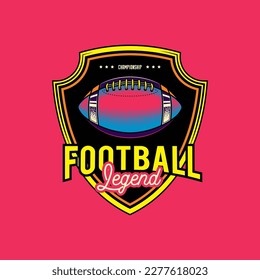 Original vector emblem of American football in retro style.